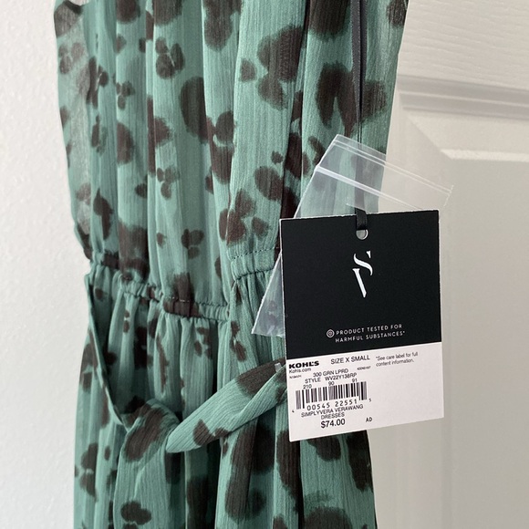 Simply Vera Vera Wang Ruched Tiered Maxi Dress XS - Picture 3 of 3